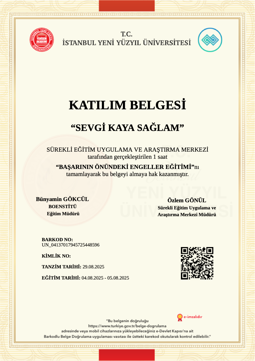 Başarının Önündeki Engeller Eğitimi
